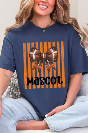 Personalized Orange Varsity Bow Comfort Colors Adult Ring-Spun Cotton Tee *Enter Mascot Name - Wholesale Accessory Market