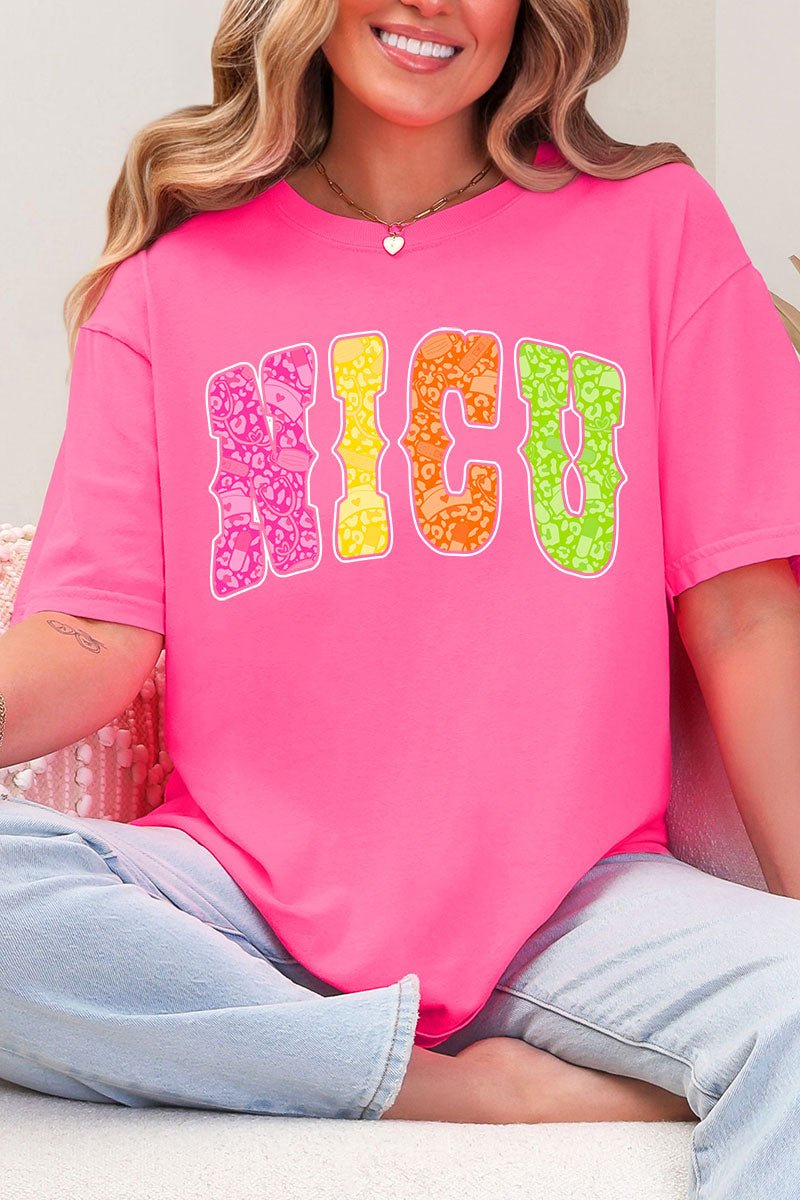 Personalized Neon Care Crew Comfort Colors Adult Ring - Spun Cotton Tee *Choose Title - Wholesale Accessory Market
