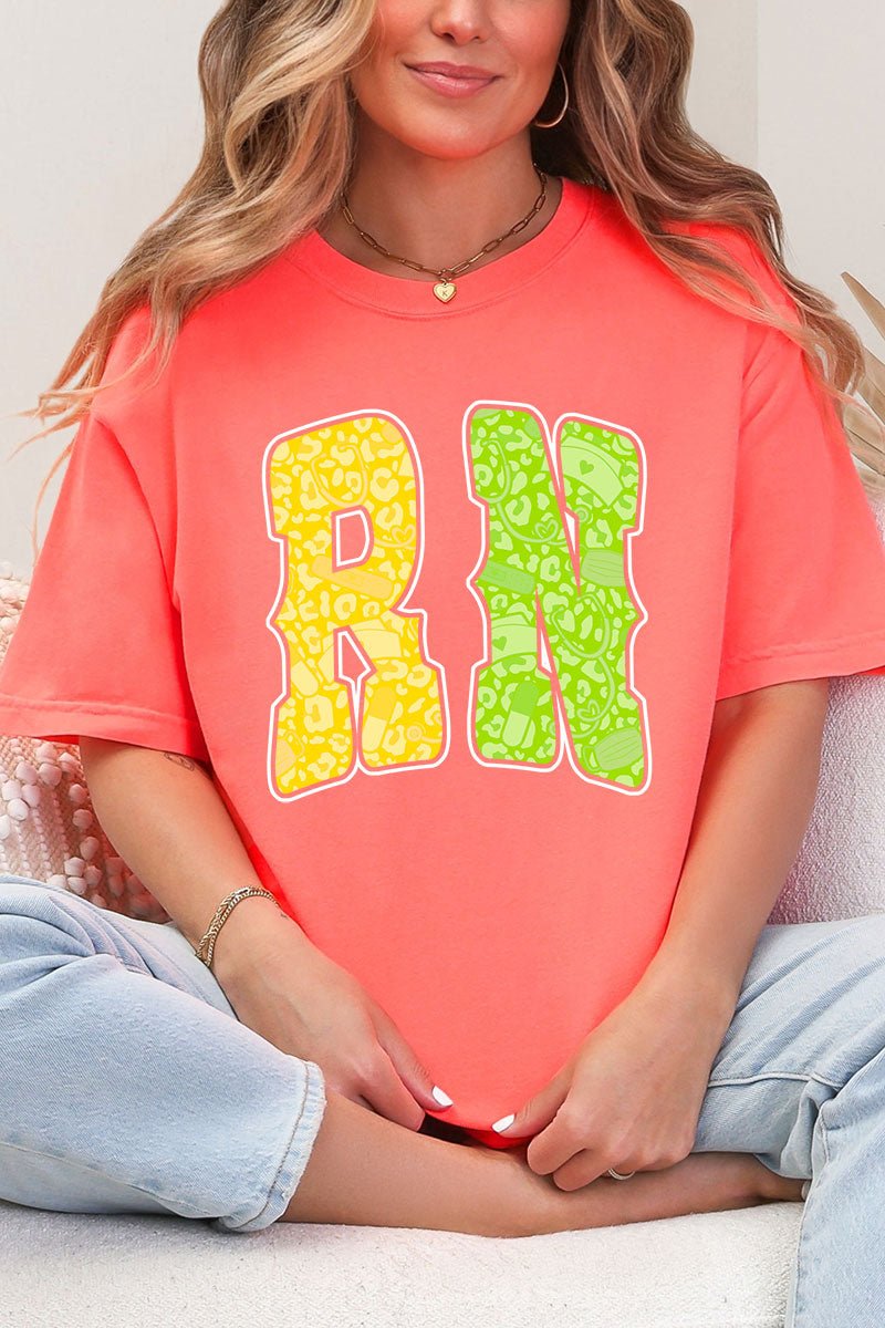 Personalized Neon Care Crew Comfort Colors Adult Ring - Spun Cotton Tee *Choose Title - Wholesale Accessory Market