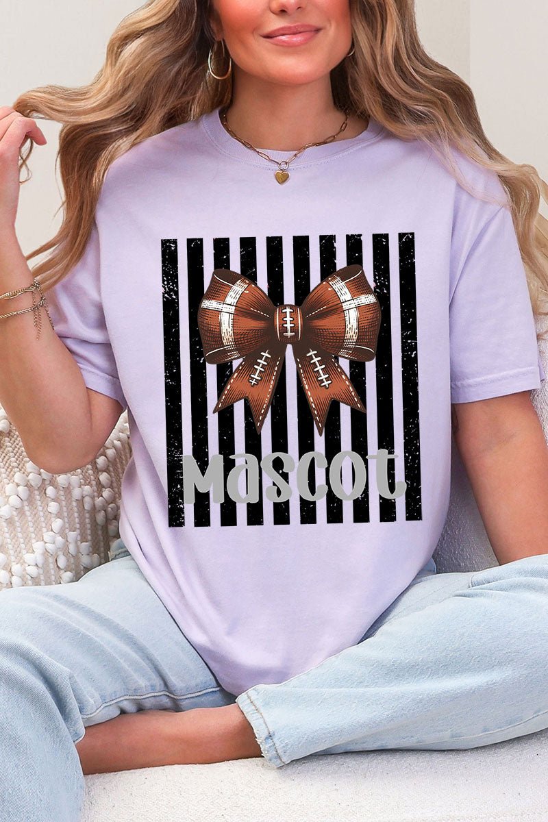 Personalized Black Varsity Bow Comfort Colors Adult Ring-Spun Cotton Tee *Enter Mascot Name - Wholesale Accessory Market