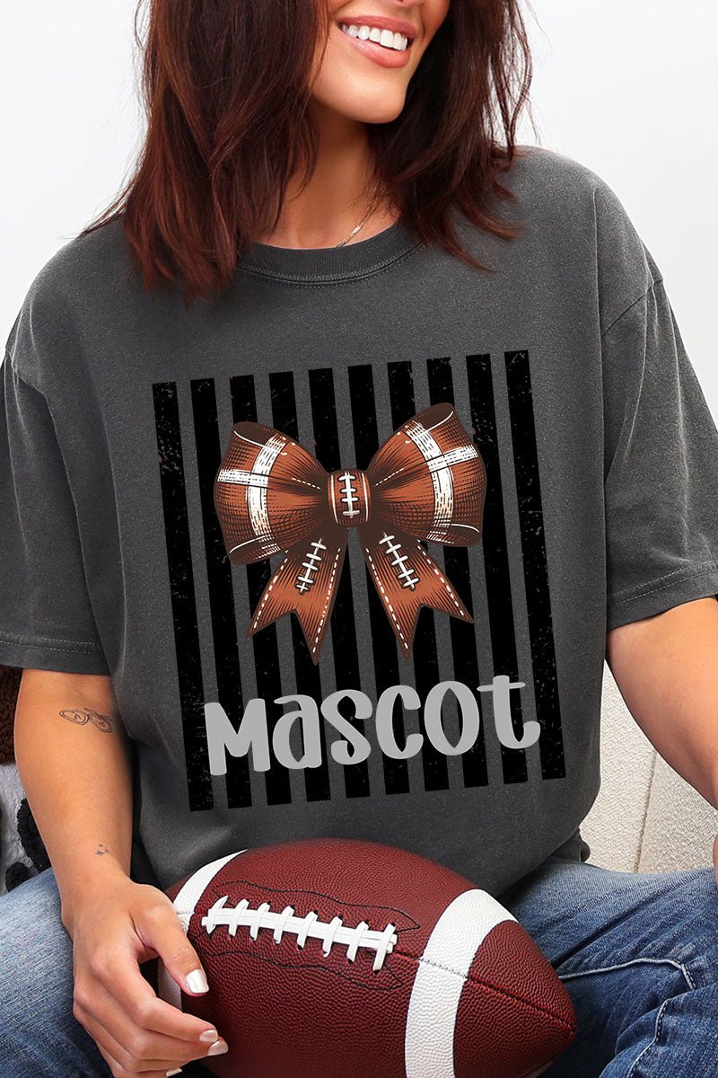 Personalized Black Varsity Bow Comfort Colors Adult Ring-Spun Cotton Tee *Enter Mascot Name - Wholesale Accessory Market