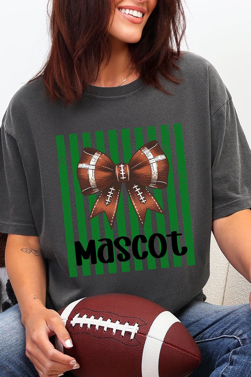 Personalized Green Varsity Bow Comfort Colors Adult Ring-Spun Cotton Tee *Enter Mascot Name - Wholesale Accessory Market