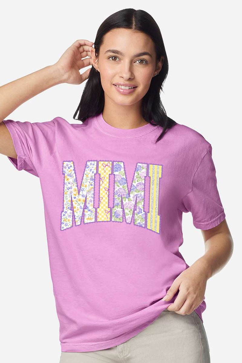 Personalized Purple Scalloped Mom Name Comfort Colors Adult Ring - Spun Cotton Tee - Wholesale Accessory Market