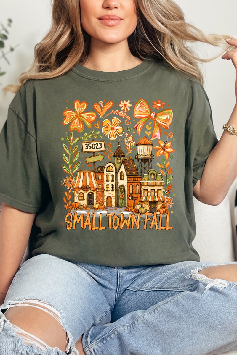 Personalized Small Town Fall Comfort Colors Adult Ring-Spun Cotton Tee *Enter Zip Code - Wholesale Accessory Market