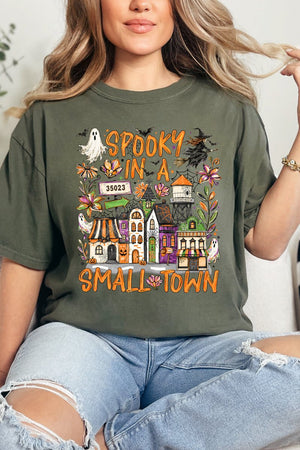 Personalized Spooky In A Small Town Comfort Colors Adult Ring-Spun Cotton Tee *Enter Zip Code - Wholesale Accessory Market