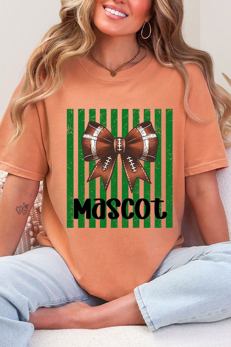 Personalized Green Varsity Bow Comfort Colors Adult Ring-Spun Cotton Tee *Enter Mascot Name - Wholesale Accessory Market