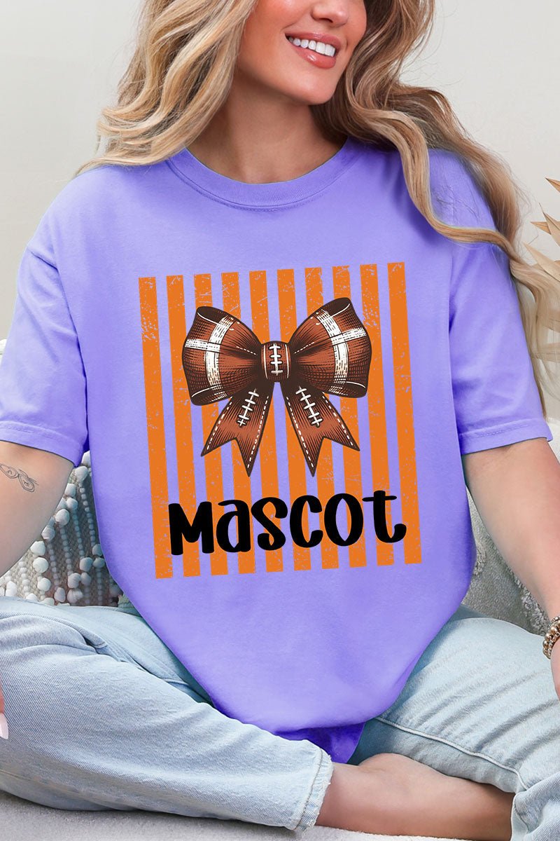 Personalized Orange Varsity Bow Comfort Colors Adult Ring-Spun Cotton Tee *Enter Mascot Name - Wholesale Accessory Market