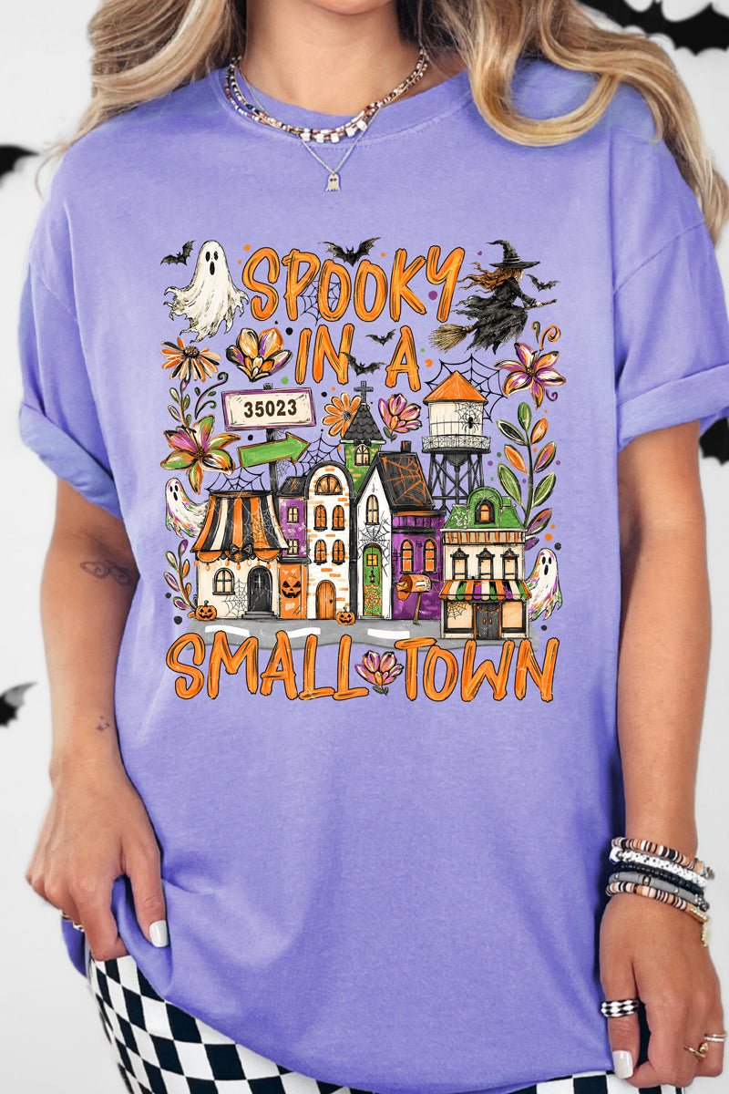 Personalized Spooky In A Small Town Comfort Colors Adult Ring-Spun Cotton Tee *Enter Zip Code - Wholesale Accessory Market