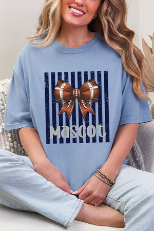 Personalized Navy Varsity Bow Comfort Colors Adult Ring-Spun Cotton Tee *Enter Mascot Name - Wholesale Accessory Market
