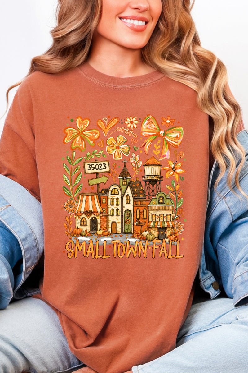Personalized Small Town Fall Comfort Colors Adult Ring-Spun Cotton Tee *Enter Zip Code - Wholesale Accessory Market