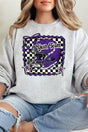 Doodle Purple Football Pride Heavy - weight Crew Sweatshirt *Personalize Your Team Name - Wholesale Accessory Market