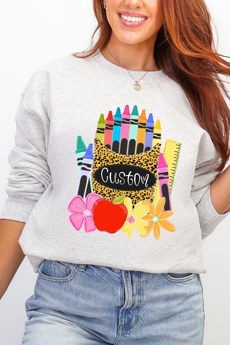 Personalized Teaching In Full Color Heavy Blend Crew Sweatshirt *Enter Your Name - Wholesale Accessory Market