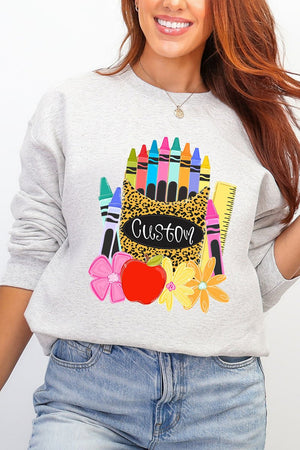 Personalized Teaching In Full Color Heavy Blend Crew Sweatshirt *Enter Your Name - Wholesale Accessory Market