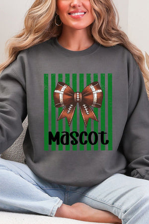Personalized Green Varsity Bow Heavy Blend Crew Sweatshirt *Enter Mascot Name - Wholesale Accessory Market