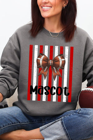Personalized Red & White Varsity Bow Heavy Blend Crew Sweatshirt *Enter Mascot Name - Wholesale Accessory Market