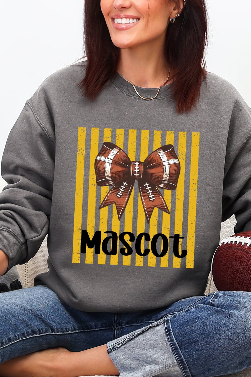 Personalized Yellow Gold Varsity Bow Heavy Blend Crew Sweatshirt *Enter Mascot Name - Wholesale Accessory Market