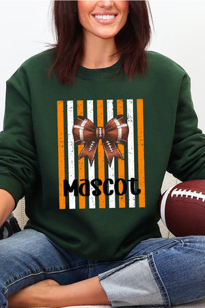 Personalized Fiery Orange & White Varsity Bow Heavy Blend Crew Sweatshirt *Enter Mascot Name - Wholesale Accessory Market