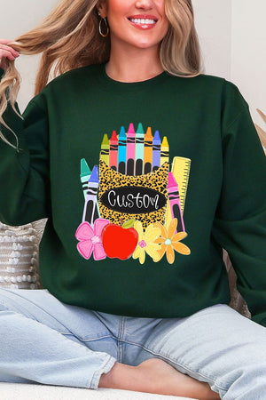 Personalized Teaching In Full Color Heavy Blend Crew Sweatshirt *Enter Your Name - Wholesale Accessory Market