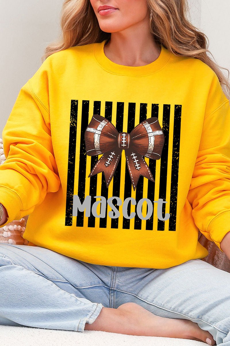 Personalized Black Varsity Bow Heavy Blend Crew Sweatshirt *Enter Mascot Name - Wholesale Accessory Market