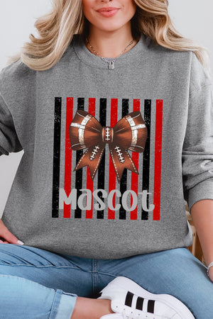 Personalized Red & Black Varsity Bow Heavy Blend Crew Sweatshirt *Enter Mascot Name - Wholesale Accessory Market