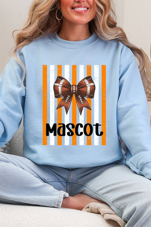 Personalized Fiery Orange & White Varsity Bow Heavy Blend Crew Sweatshirt *Enter Mascot Name - Wholesale Accessory Market