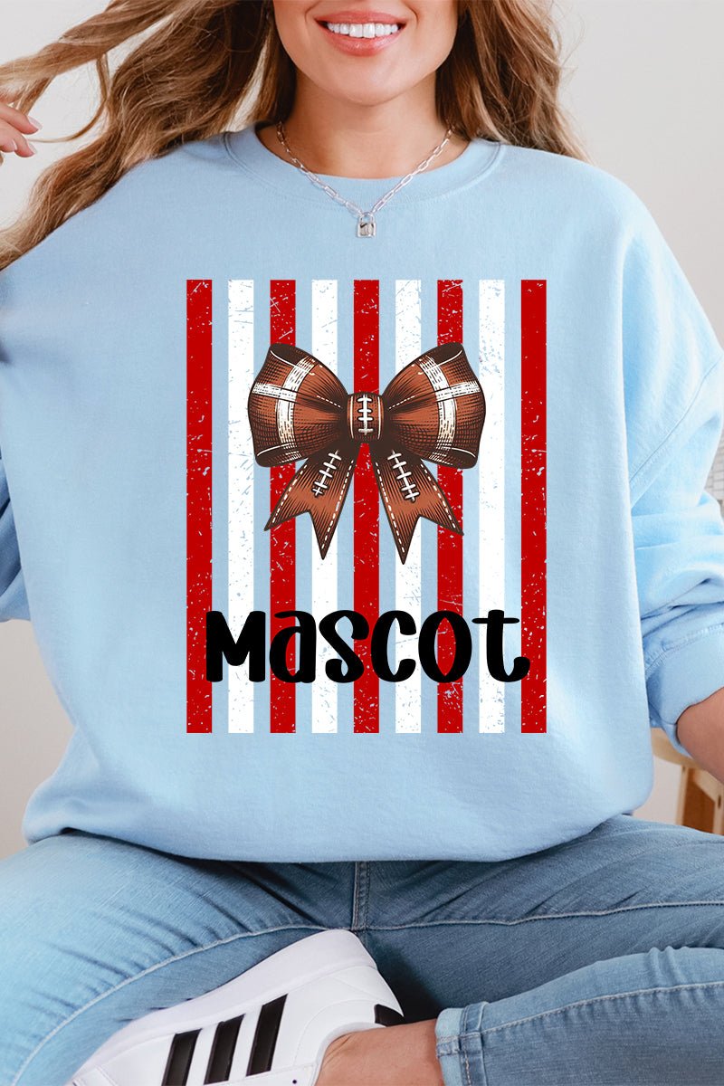 Personalized Red & White Varsity Bow Heavy Blend Crew Sweatshirt *Enter Mascot Name - Wholesale Accessory Market