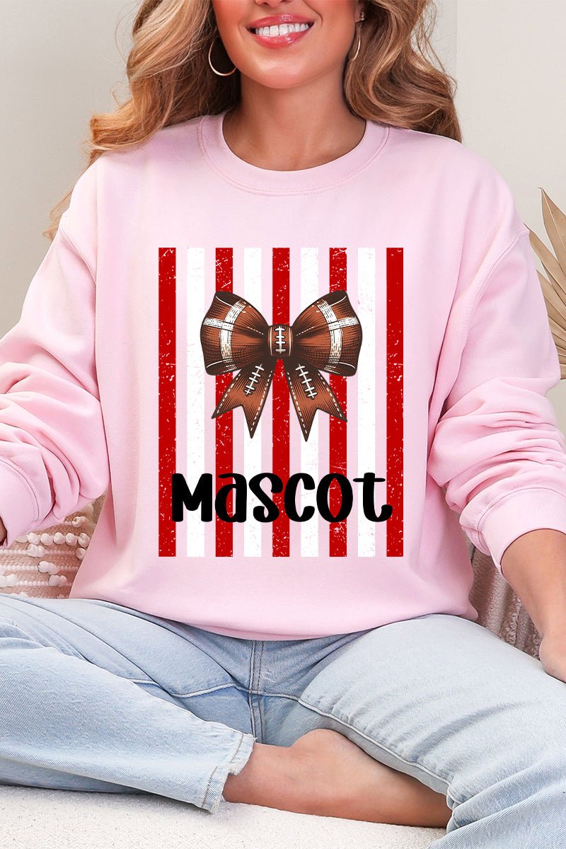 Personalized Red & White Varsity Bow Heavy Blend Crew Sweatshirt *Enter Mascot Name - Wholesale Accessory Market