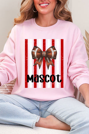 Personalized Red & White Varsity Bow Heavy Blend Crew Sweatshirt *Enter Mascot Name - Wholesale Accessory Market
