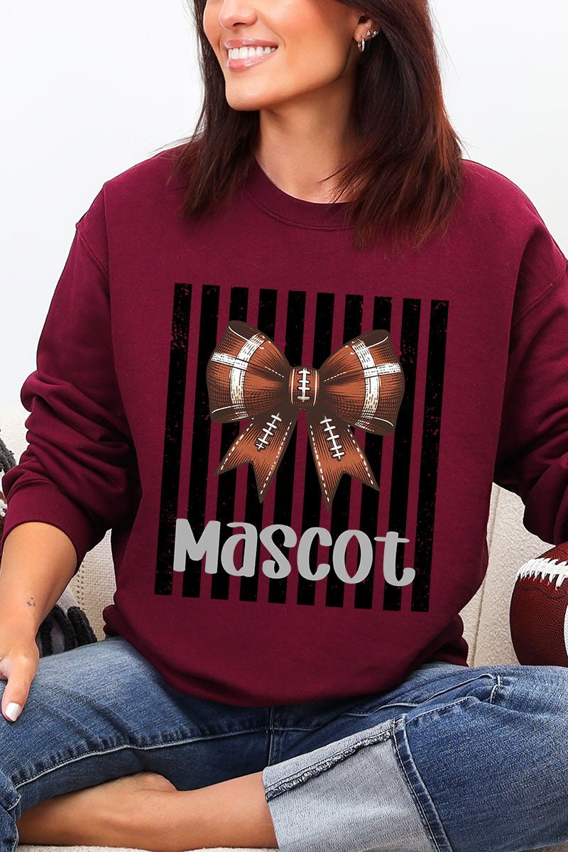 Personalized Black Varsity Bow Heavy Blend Crew Sweatshirt *Enter Mascot Name - Wholesale Accessory Market