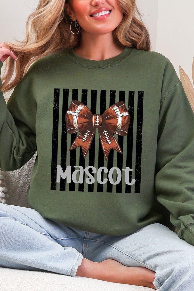 Personalized Black Varsity Bow Heavy Blend Crew Sweatshirt *Enter Mascot Name - Wholesale Accessory Market