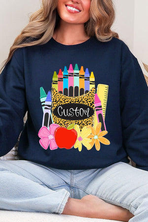 Personalized Teaching In Full Color Heavy Blend Crew Sweatshirt *Enter Your Name - Wholesale Accessory Market