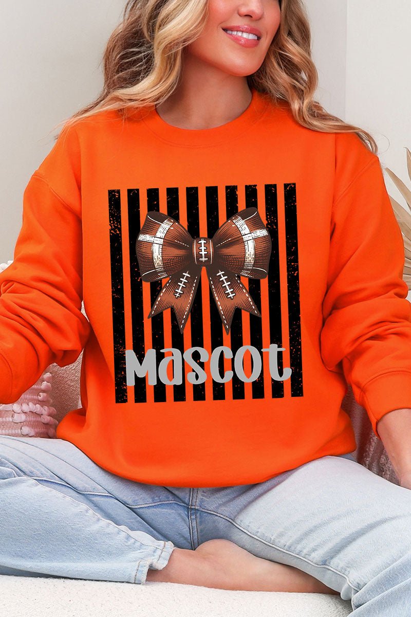 Personalized Black Varsity Bow Heavy Blend Crew Sweatshirt *Enter Mascot Name - Wholesale Accessory Market