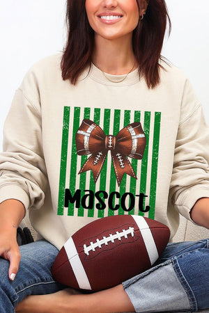 Personalized Green Varsity Bow Heavy Blend Crew Sweatshirt *Enter Mascot Name - Wholesale Accessory Market