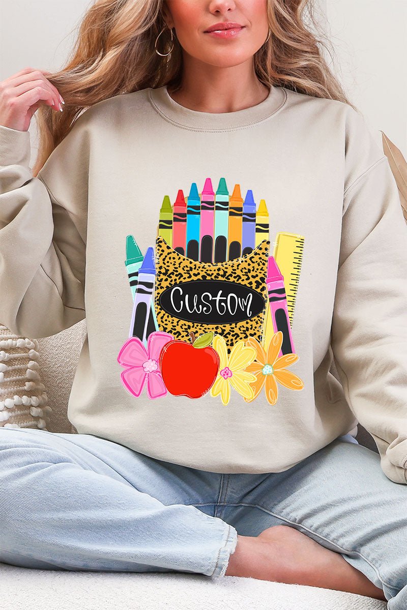 Personalized Teaching In Full Color Heavy Blend Crew Sweatshirt *Enter Your Name - Wholesale Accessory Market