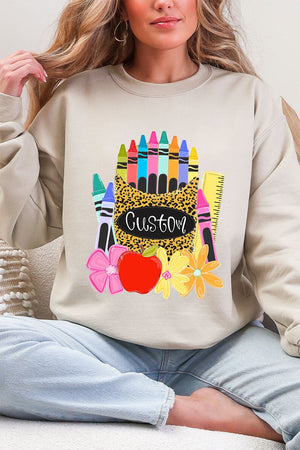 Personalized Teaching In Full Color Heavy Blend Crew Sweatshirt *Enter Your Name - Wholesale Accessory Market
