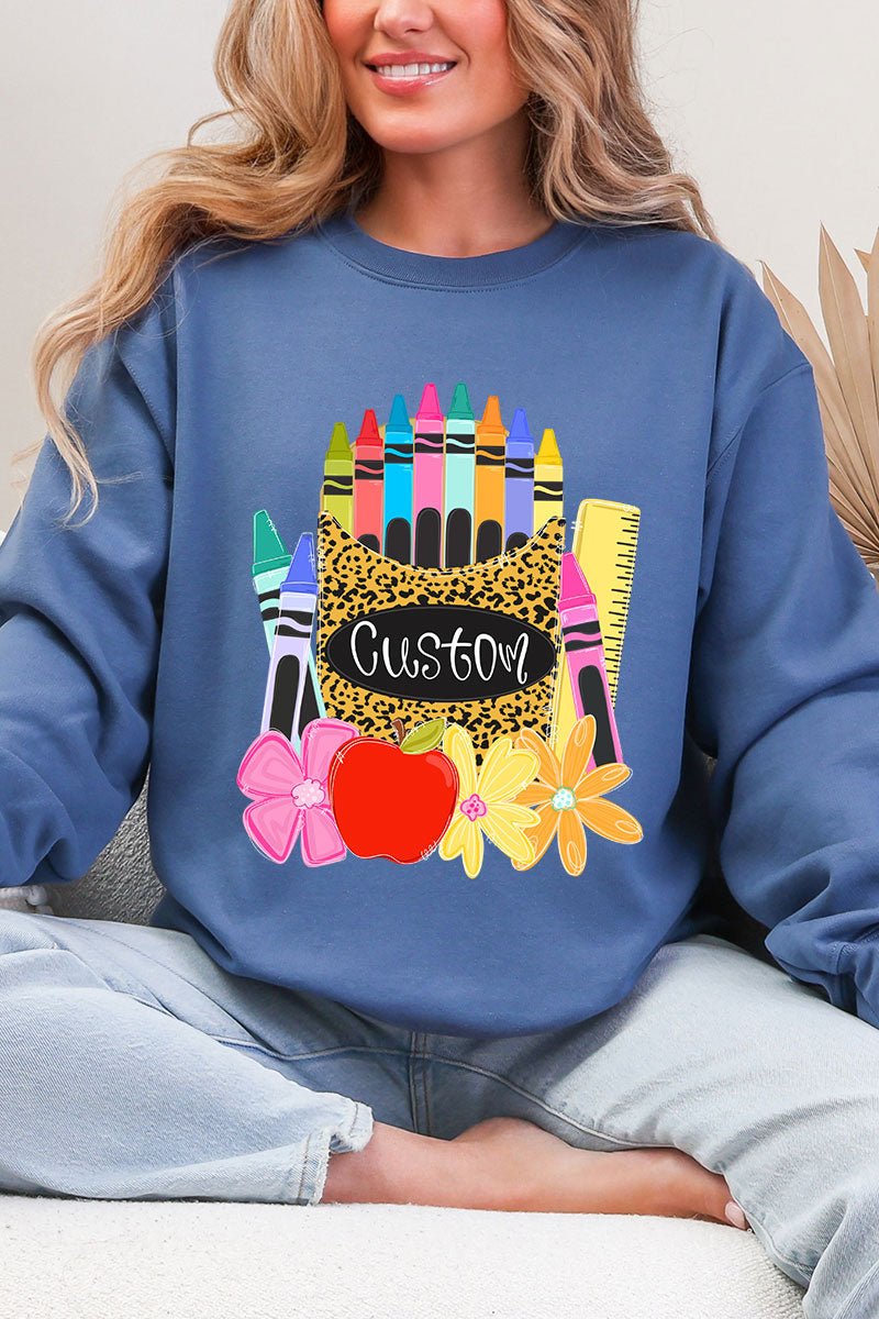 Personalized Teaching In Full Color Heavy Blend Crew Sweatshirt *Enter Your Name - Wholesale Accessory Market