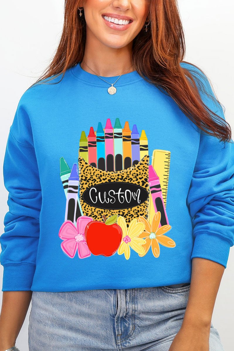 Personalized Teaching In Full Color Heavy Blend Crew Sweatshirt *Enter Your Name - Wholesale Accessory Market