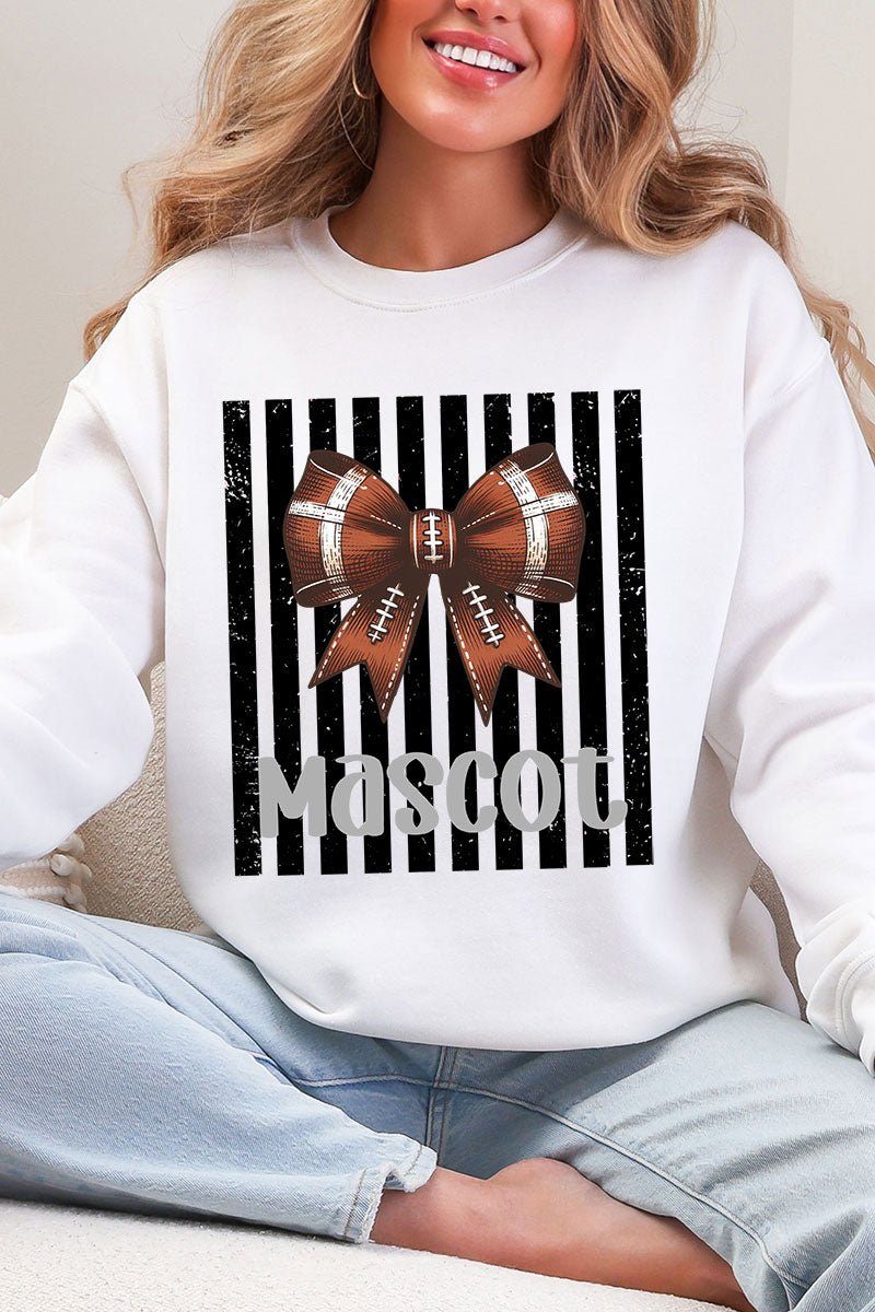Personalized Black Varsity Bow Heavy Blend Crew Sweatshirt *Enter Mascot Name - Wholesale Accessory Market