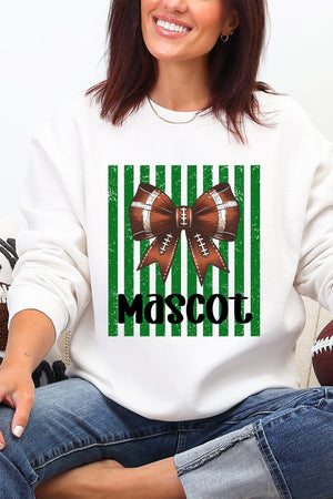 Personalized Green Varsity Bow Heavy Blend Crew Sweatshirt *Enter Mascot Name - Wholesale Accessory Market