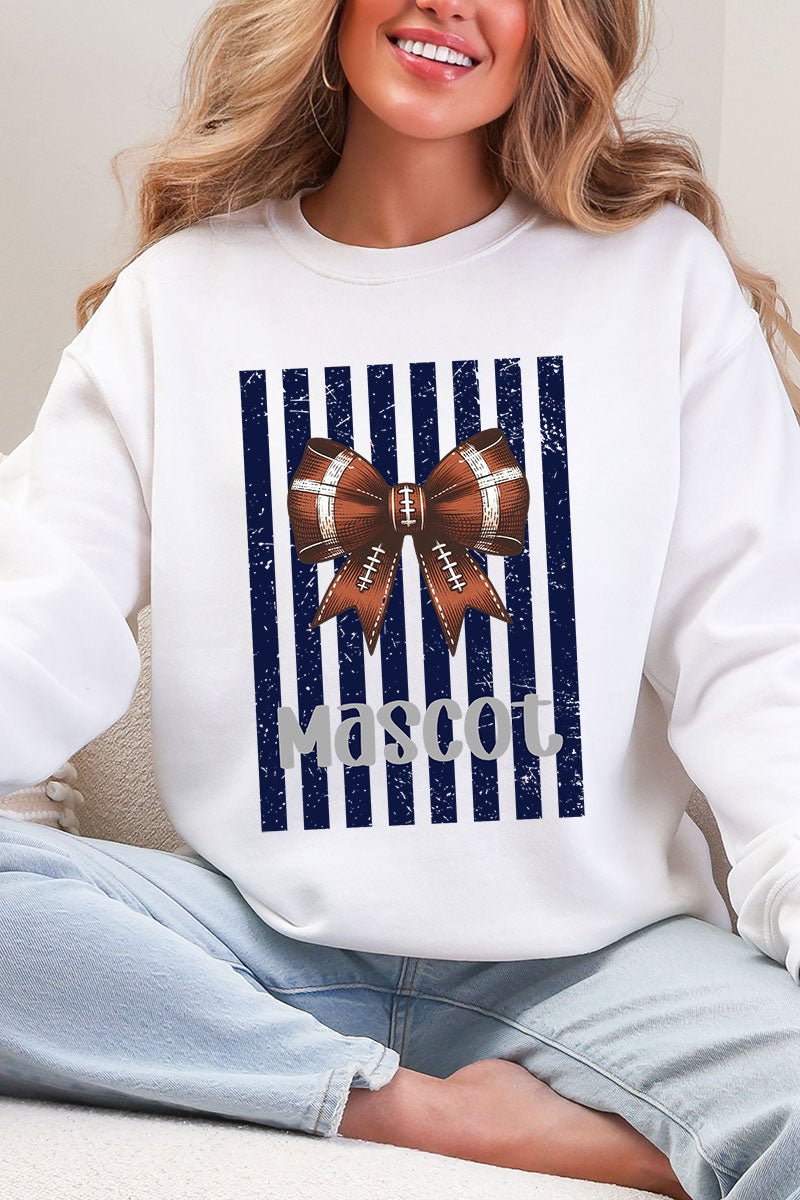 Personalized Navy Varsity Bow Heavy Blend Crew Sweatshirt - Wholesale Accessory Market