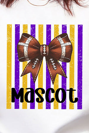 Personalized Purple & Yellow Gold Varsity Bow Heavy Blend Crew Sweatshirt *Enter Mascot Name - Wholesale Accessory Market