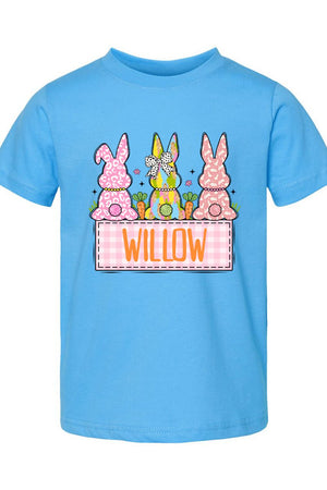 Toddler Personalized Brushstroke Bunny Fine Jersey Tee *Personalize Your Name - Wholesale Accessory Market