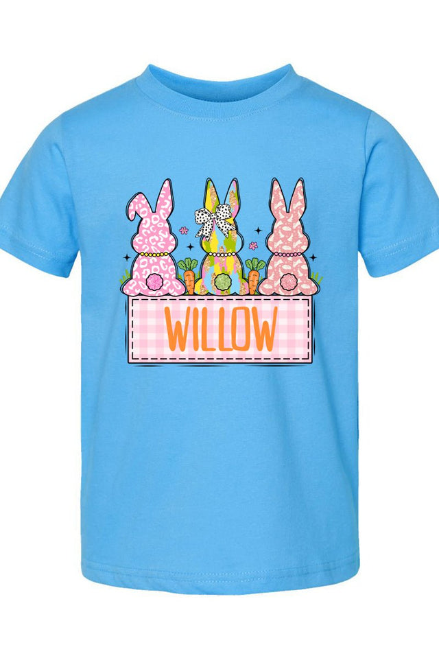 Toddler Personalized Brushstroke Bunny Fine Jersey Tee *Personalize Your Name - Wholesale Accessory Market