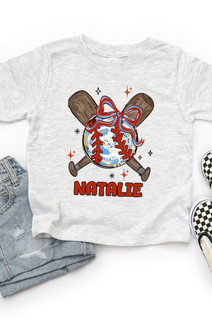 Toddler Personalized Coquette Home Run Hitter Fine Jersey Tee *Personalize Your Name - Wholesale Accessory Market