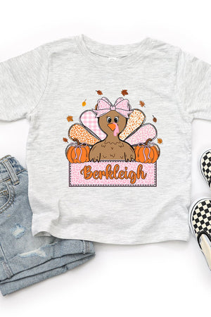 Toddler Personalized Leopard Turkey Tails Fine Jersey Tee *Personalize Your Name - Wholesale Accessory Market