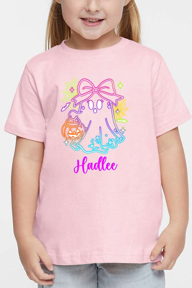 Toddler Personalized Glow & Boo Girl Fine Jersey Tee *Personalize Your Name - Wholesale Accessory Market