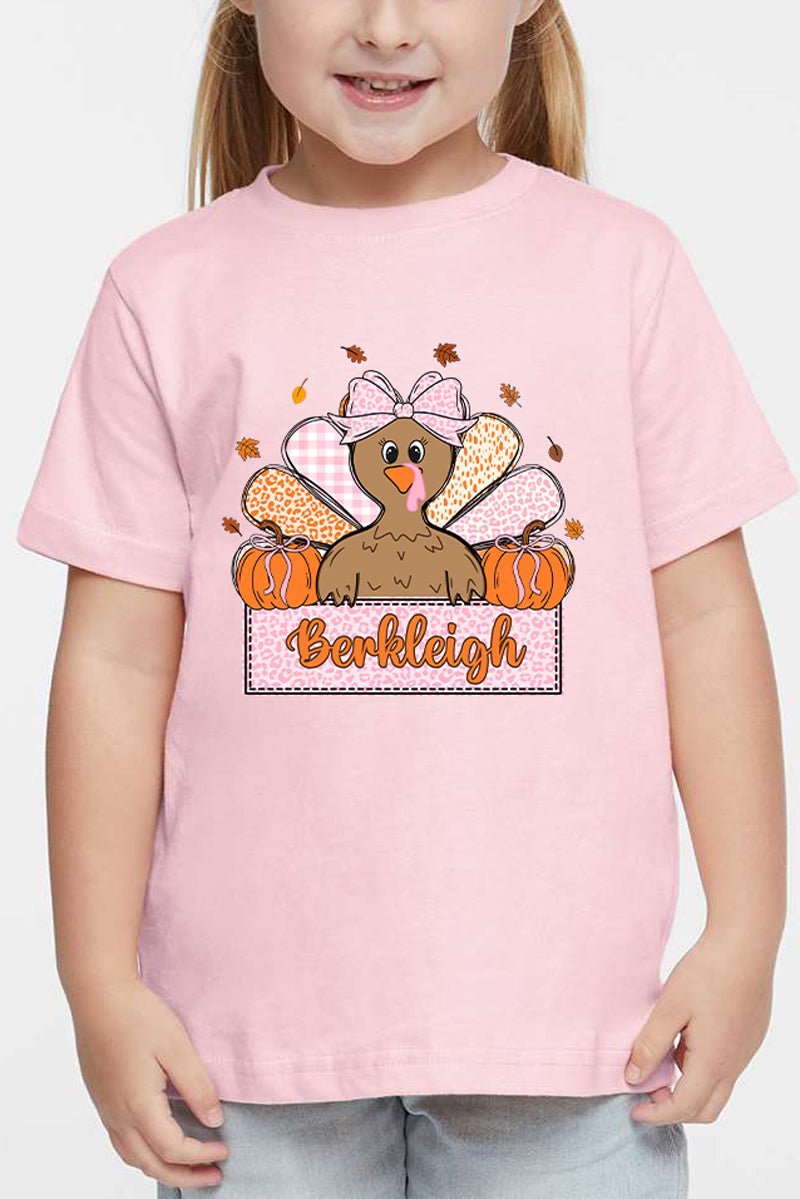Toddler Personalized Leopard Turkey Tails Fine Jersey Tee *Personalize Your Name - Wholesale Accessory Market