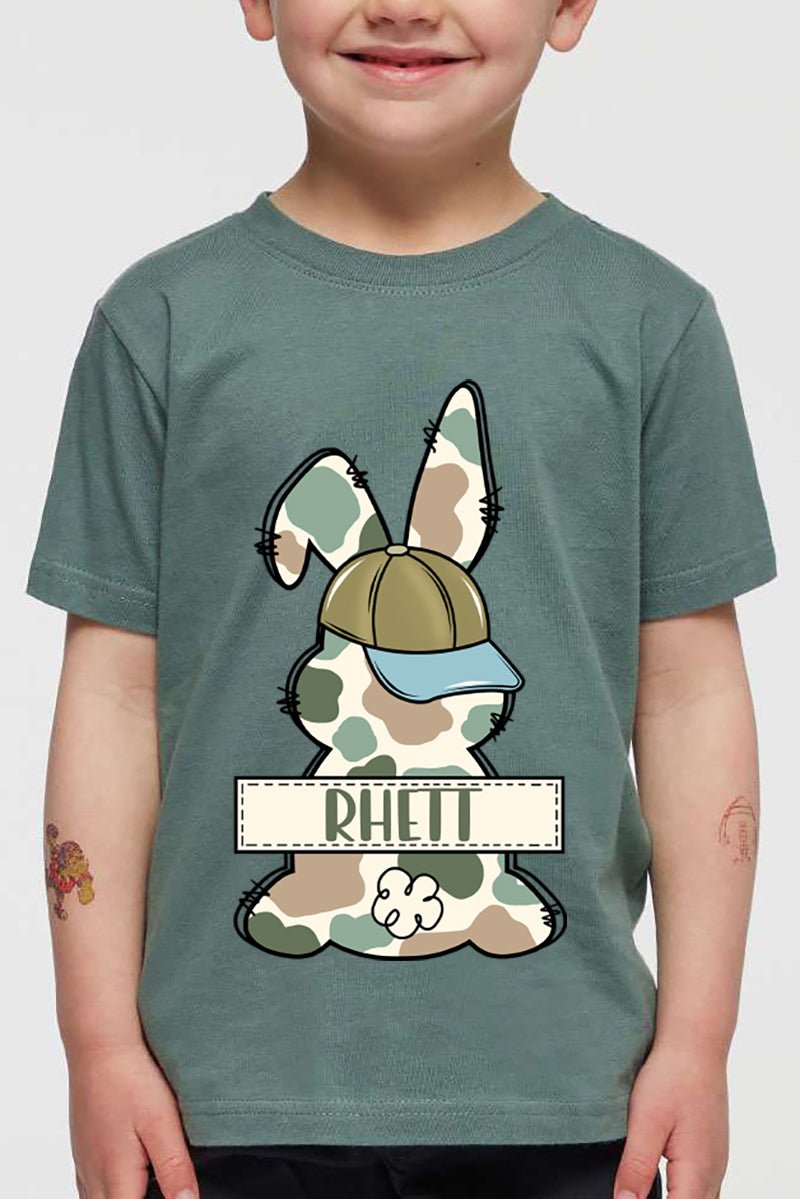 Toddler Personalized Camo Bunny Fine Jersey Tee *Personalize Your Name - Wholesale Accessory Market
