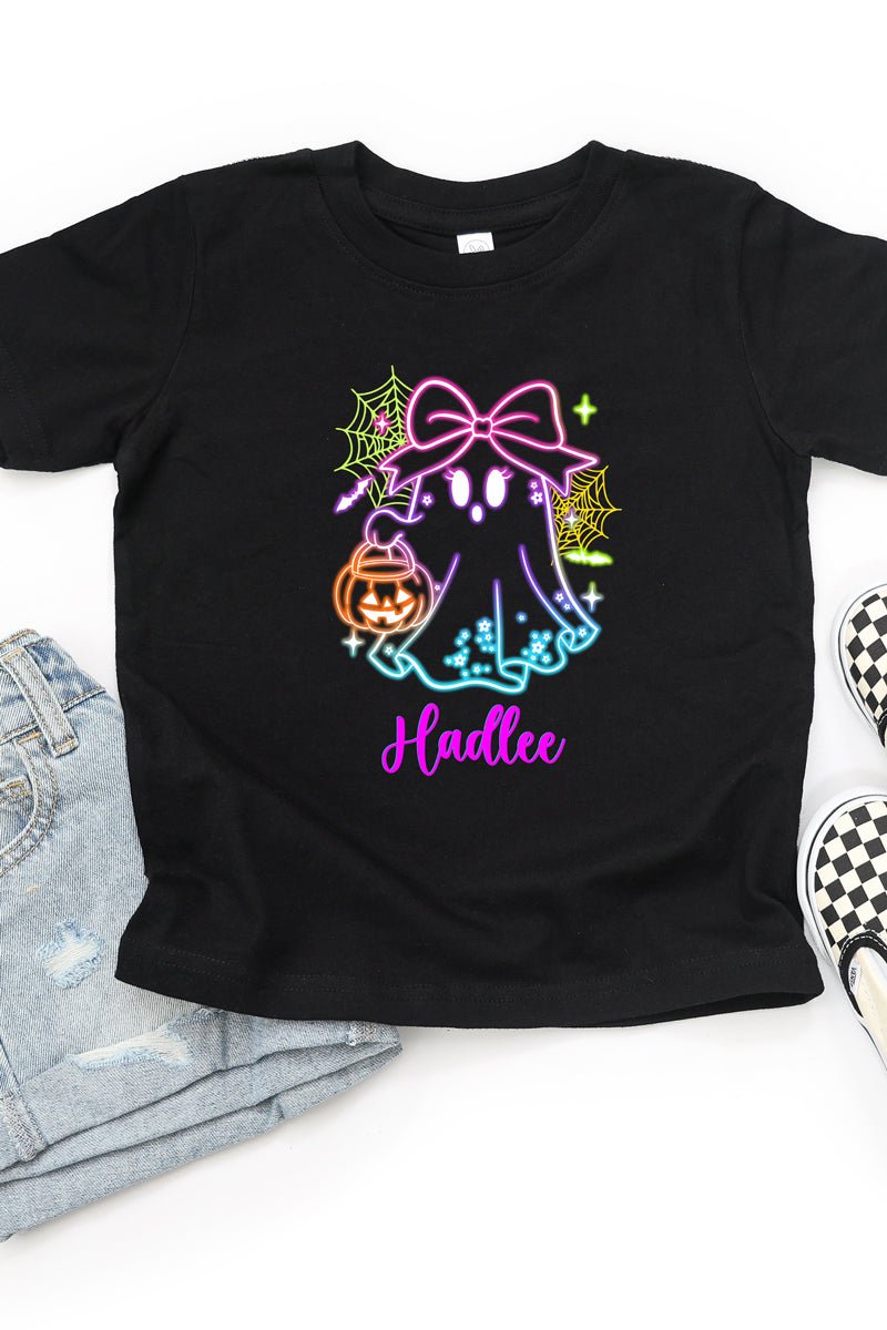 Toddler Personalized Glow & Boo Girl Fine Jersey Tee *Personalize Your Name - Wholesale Accessory Market