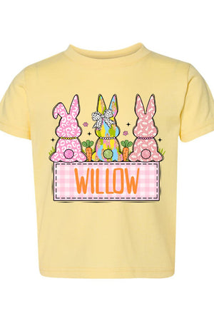 Toddler Personalized Brushstroke Bunny Fine Jersey Tee *Personalize Your Name - Wholesale Accessory Market